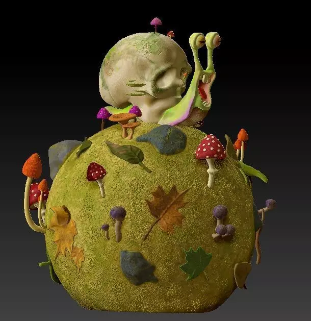 Psychedelic snail 3D print model