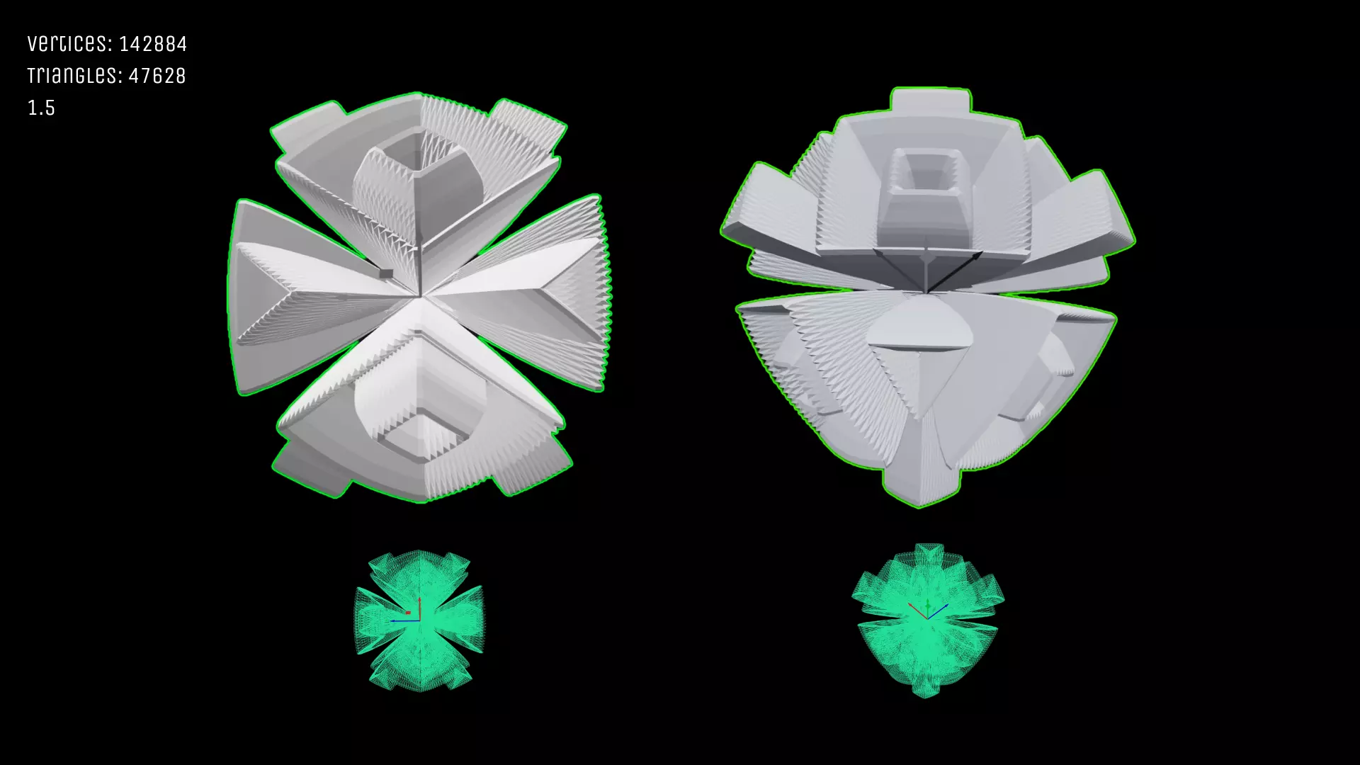 UUON Vector Print Test -  Kit 001 - 5 Models - 45-120k Range 3D print model_5