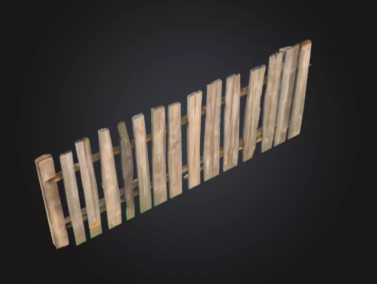 Weathered Fence Low-poly 3D model_11