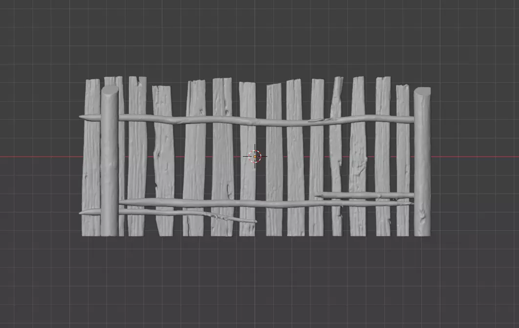 Weathered Fence Low-poly 3D model_19