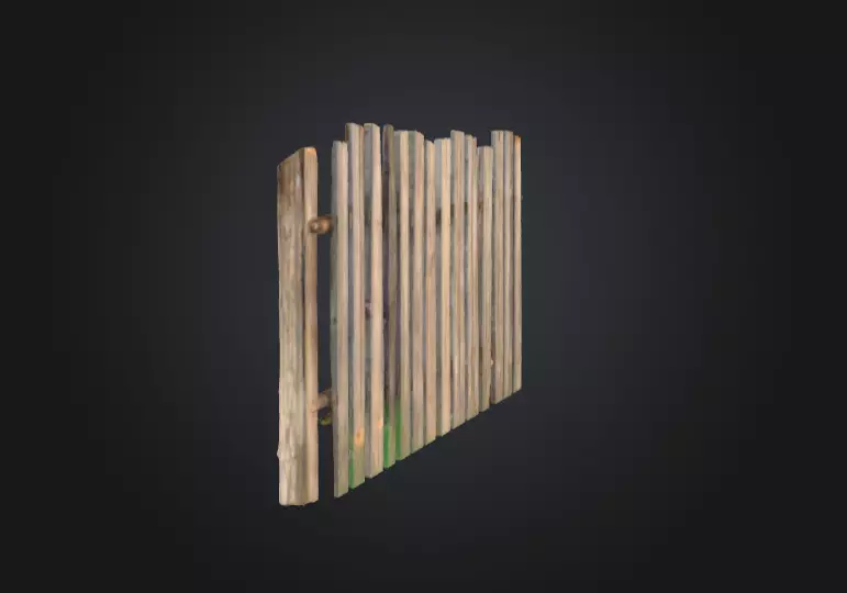 Weathered Fence Low-poly 3D model_2