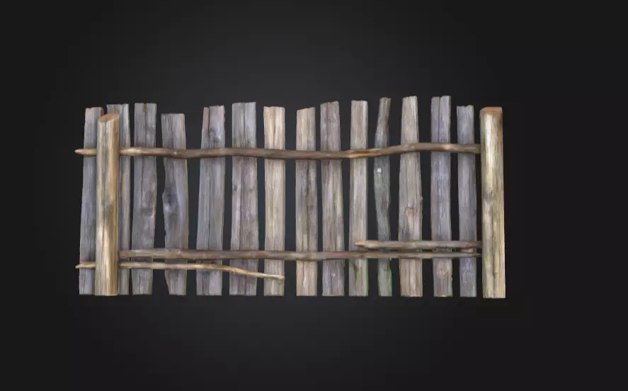 Weathered Fence Low-poly 3D model_5