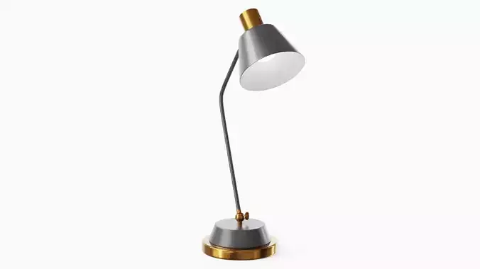 Adjustable Metal Desk Lamp Black Low-poly 3D model