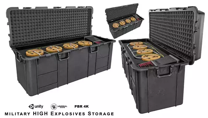 Military High Explosive Transport Case Low-poly 3D model