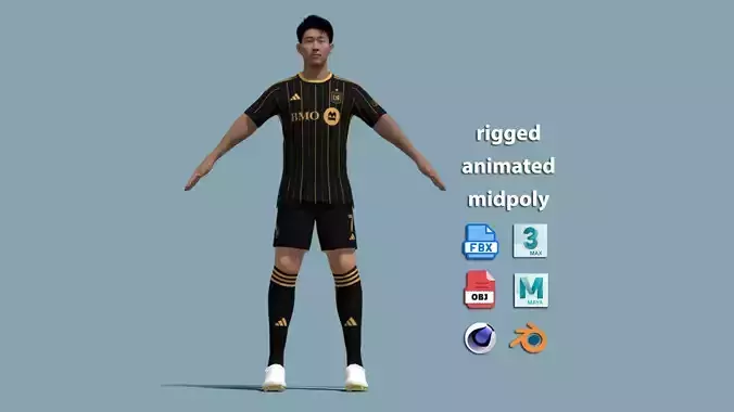T-Pose Rigged Son Heung Min Los Angeles FC