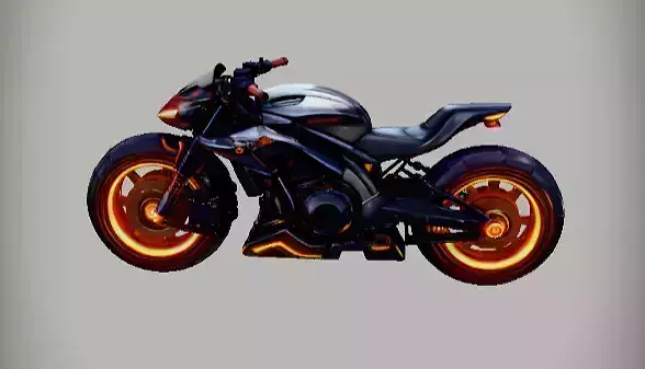 Futuristic Hover Bike 3D Model Sci-Fi Vehicle Game-Ready Low-poly 3D model