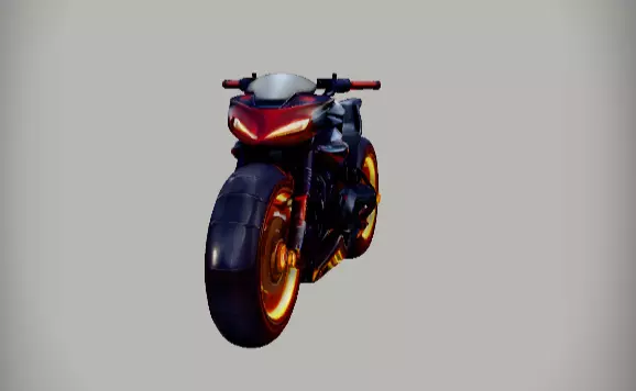 Futuristic Hover Bike 3D Model Sci-Fi Vehicle Game-Ready Low-poly 3D model_1