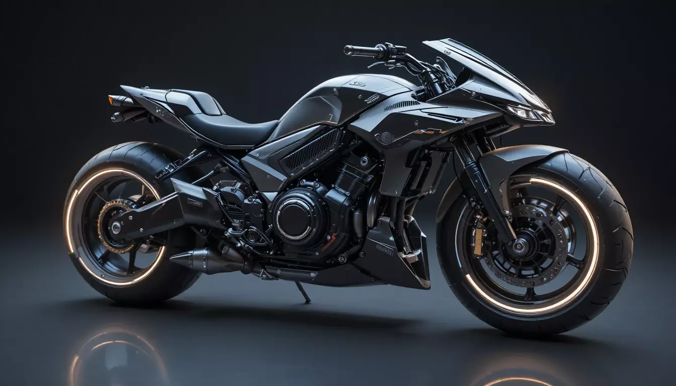 Futuristic Hover Bike 3D Model Sci-Fi Racing Vehicle Game-Ready 3D model_10