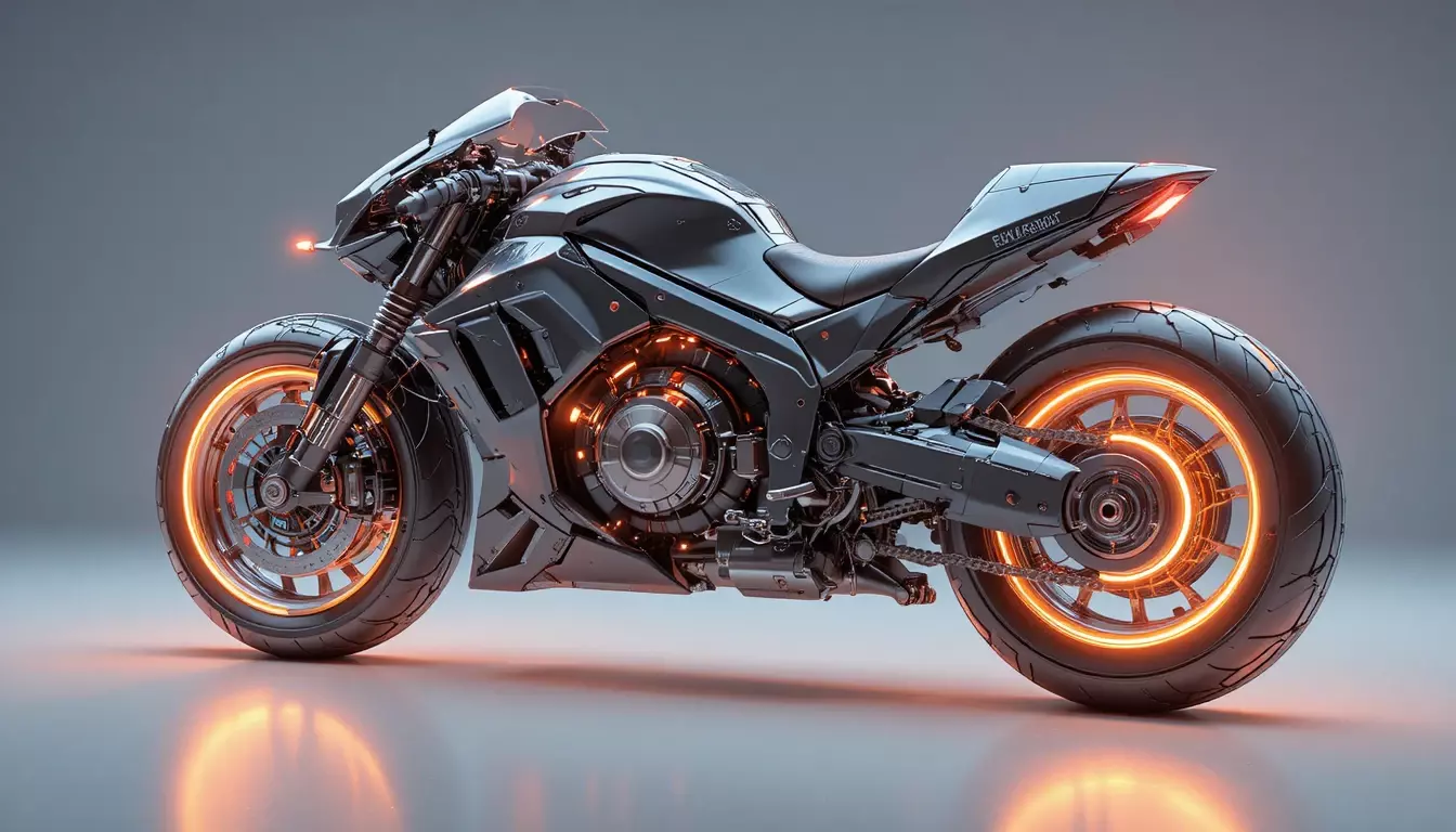 Futuristic Hover Bike 3D Model Sci-Fi Racing Vehicle Game-Ready 3D model_7