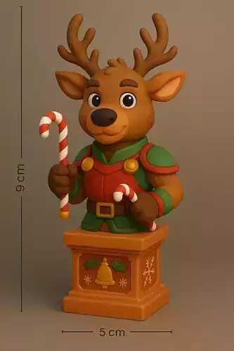 Reindeer Guardian  Christmas Chess Knight  Stylized 3D Character 3D print model