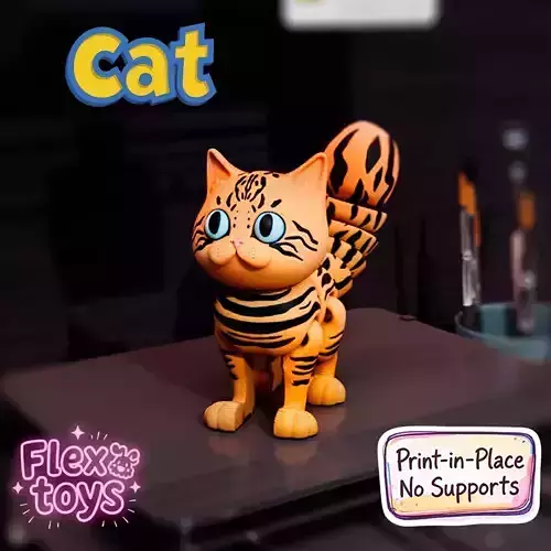 Flexi Cat Simba  Print- n Place Articulated Toy