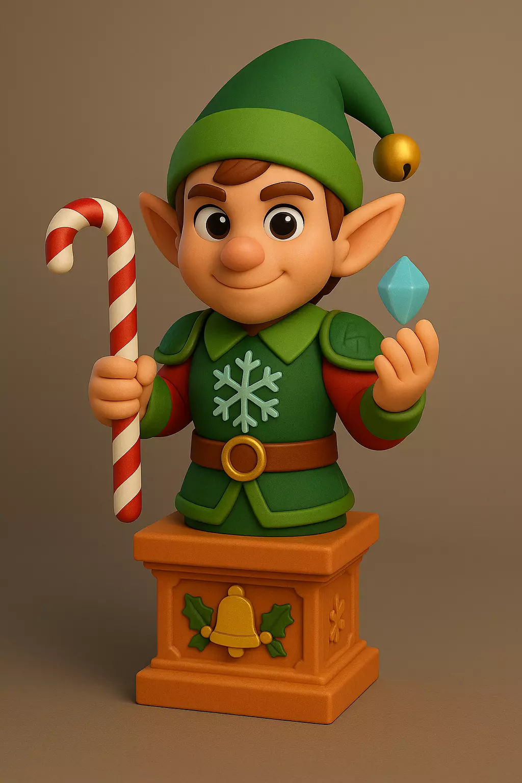 Festive Elf  Christmas Chess Bishop  Stylized 3D Model 3D print model_0