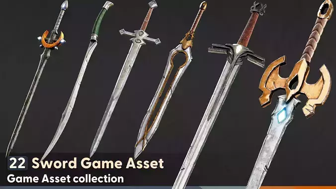22 Sword with Texture - Game Asset
