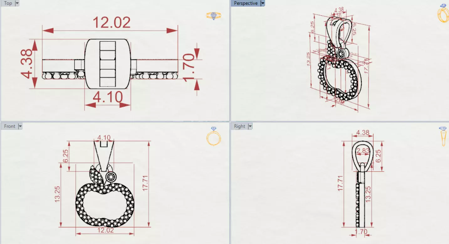 Apple Pendant Model A Symbol of Life and Shine jp0333 3D print model_19