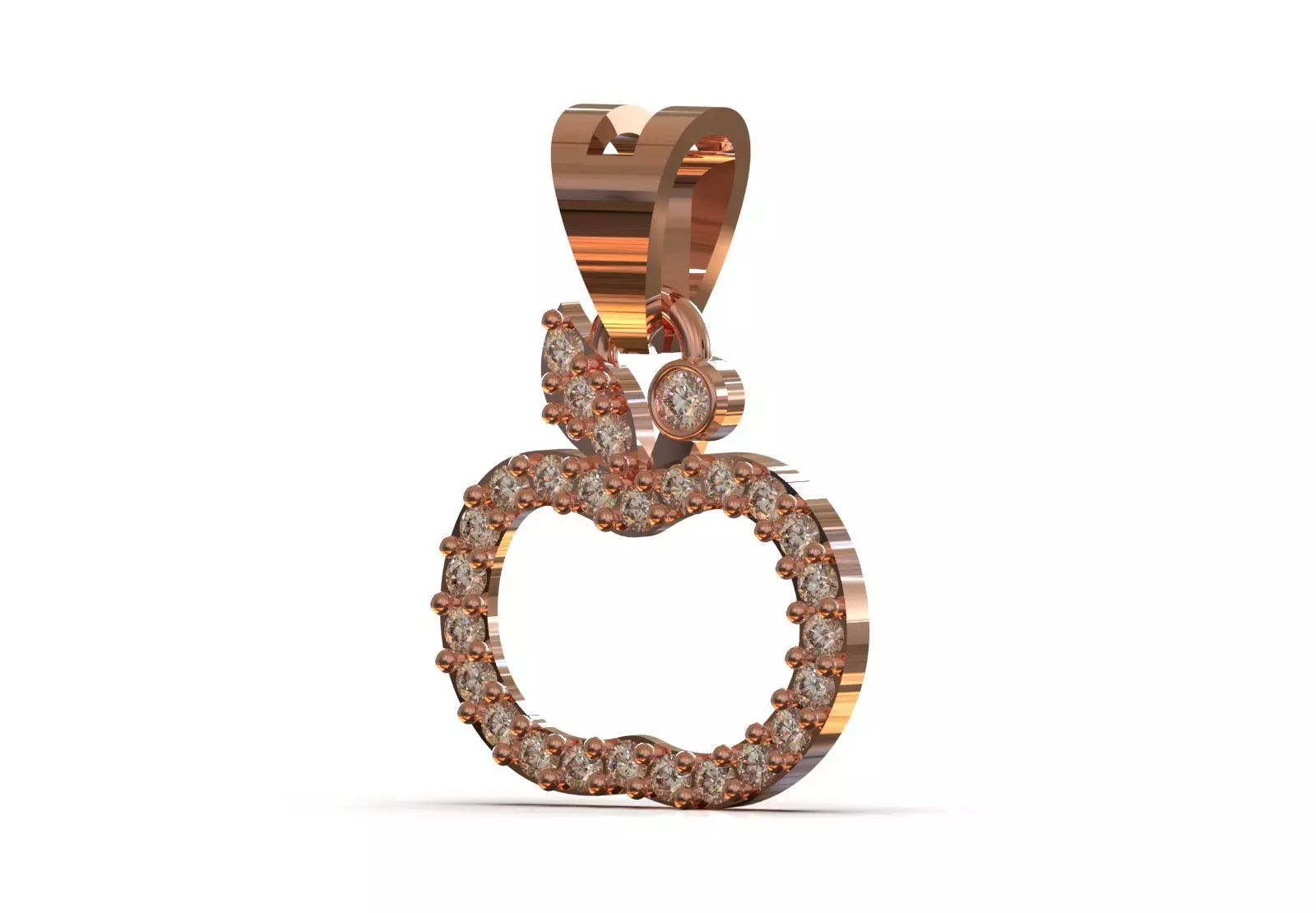 Apple Pendant Model A Symbol of Life and Shine jp0333 3D print model_3