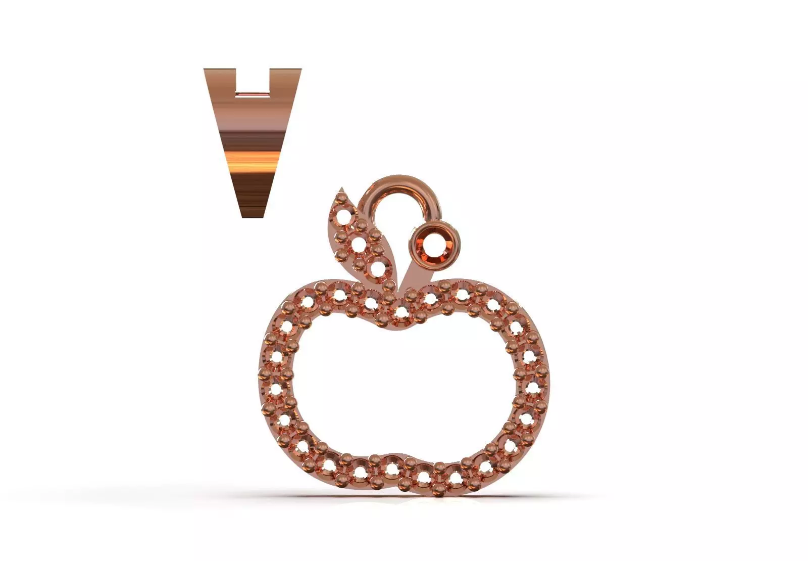 Apple Pendant Model A Symbol of Life and Shine jp0333 3D print model_11