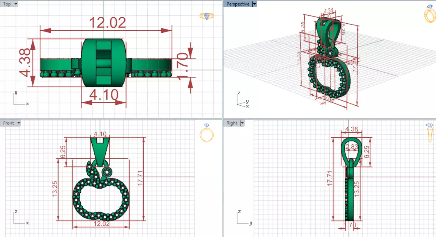Apple Pendant Model A Symbol of Life and Shine jp0333 3D print model_17