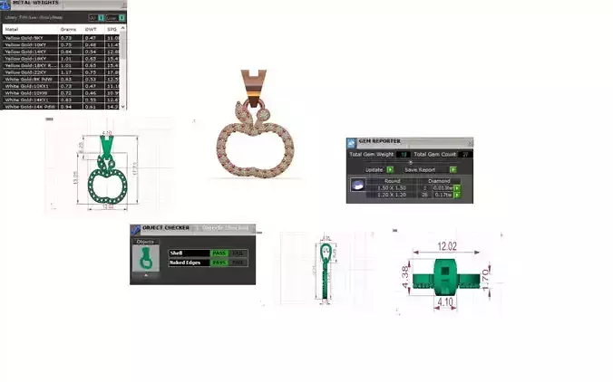 Apple Pendant Model A Symbol of Life and Shine jp0333