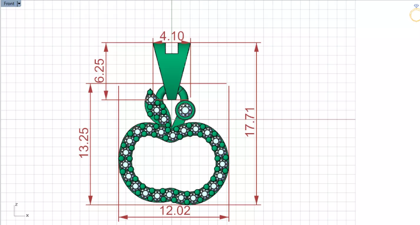 Apple Pendant Model A Symbol of Life and Shine jp0333 3D print model_20