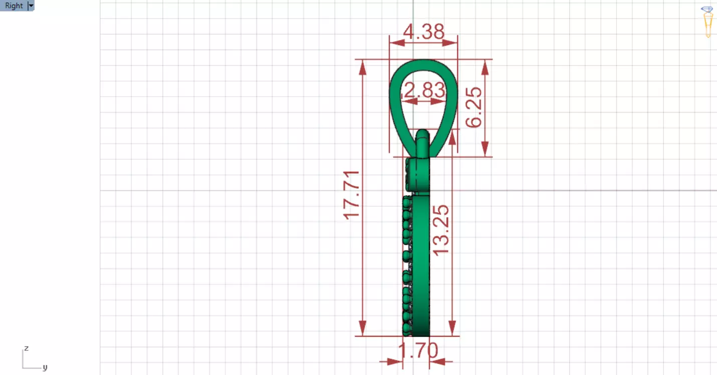 Apple Pendant Model A Symbol of Life and Shine jp0333 3D print model_22