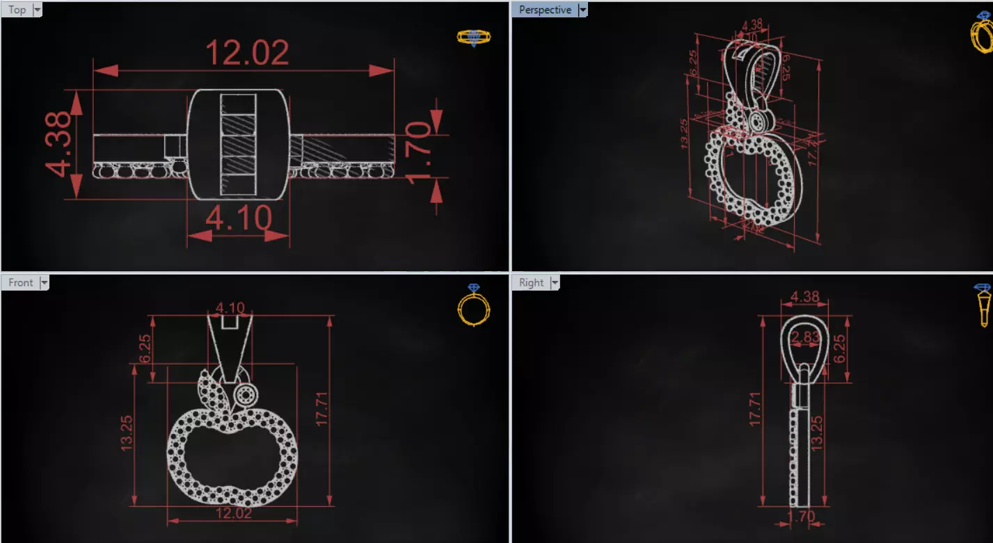 Apple Pendant Model A Symbol of Life and Shine jp0333 3D print model_18