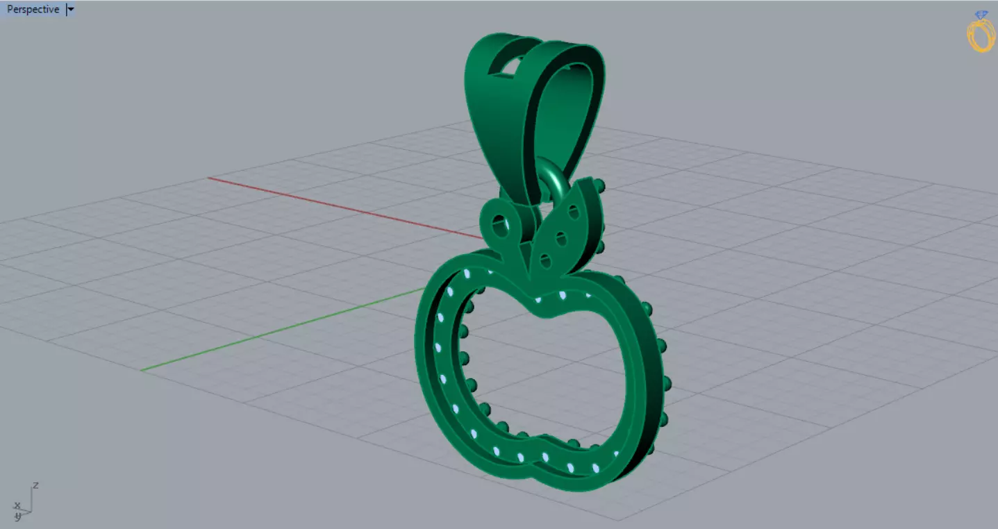 Apple Pendant Model A Symbol of Life and Shine jp0333 3D print model_10