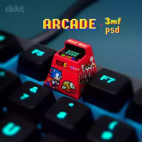 Arcade Machine Keycap  Retro Gaming Artisan Keycap 3D print model