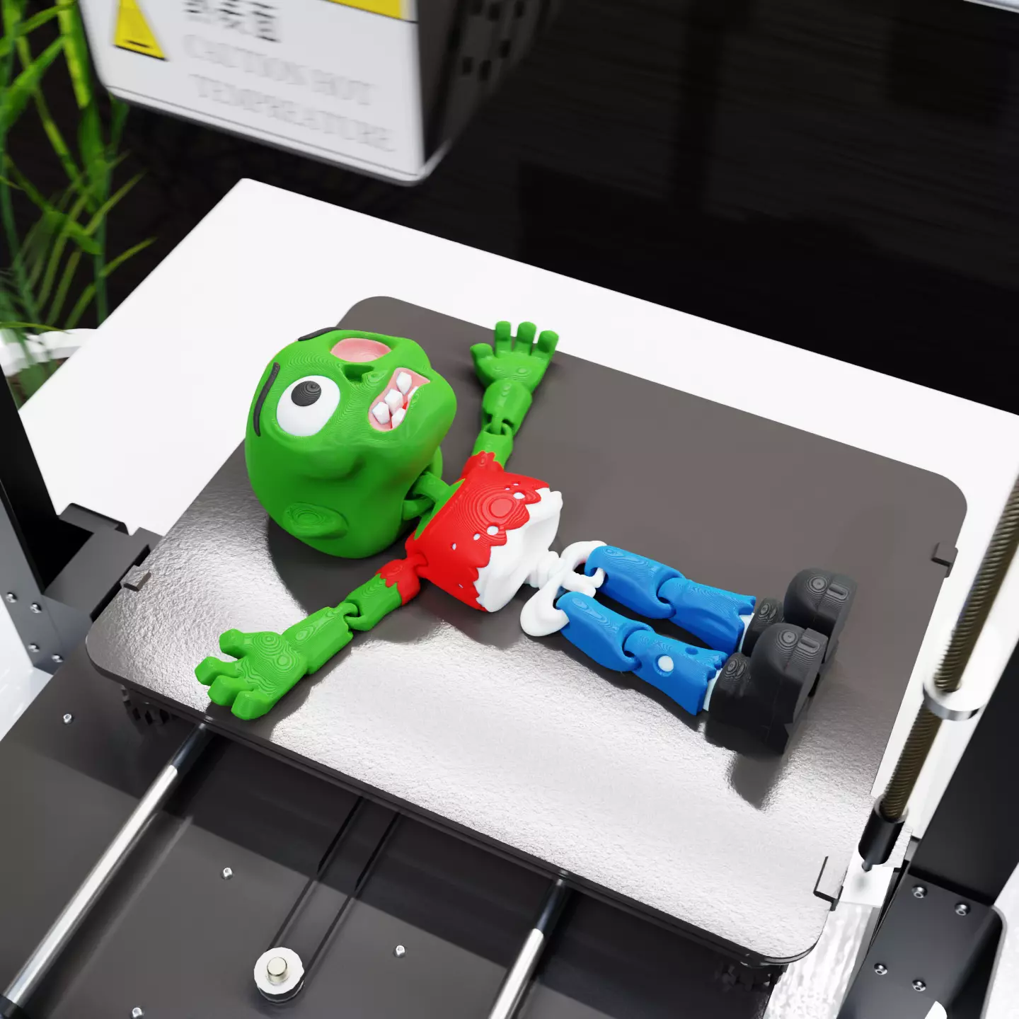 Flexi Zombie 3D Printable Articulated Halloween Toy 3D print model_1