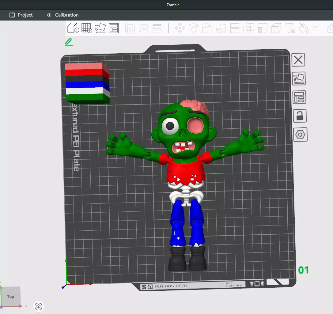 Flexi Zombie 3D Printable Articulated Halloween Toy 3D print model_2