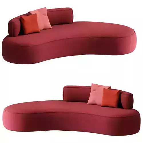 Sofa Arc with Modern Sculptural Fabric Sofa 3D model