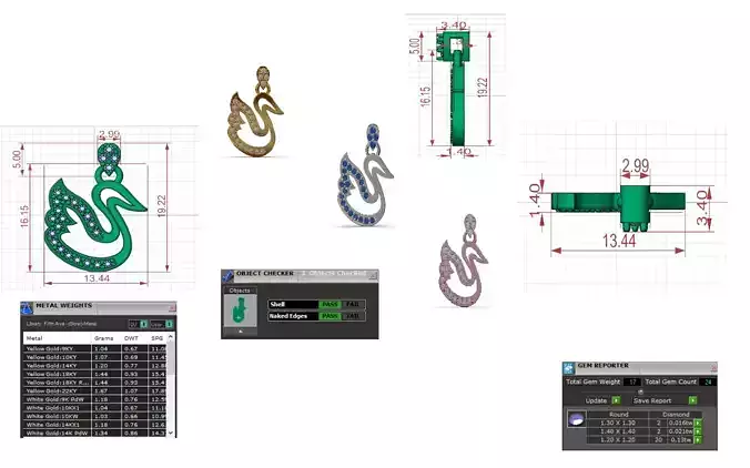 Swan jewelry stl 3dm Pendant Model jp0334