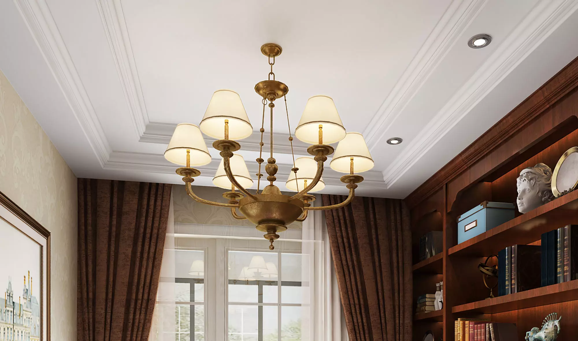 Classic Cabinet Scene Interior 3D model_2