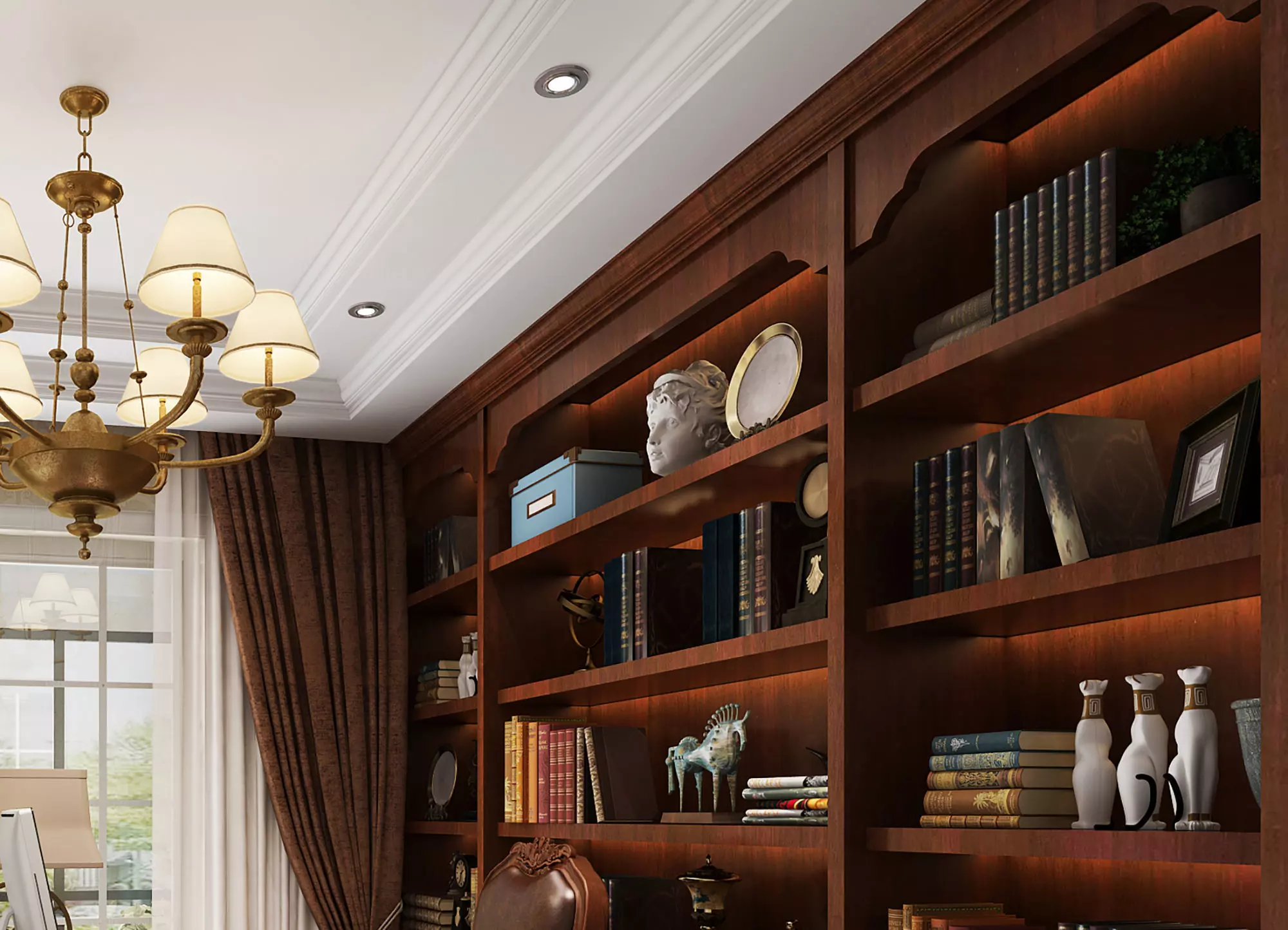 Classic Cabinet Scene Interior 3D model_3