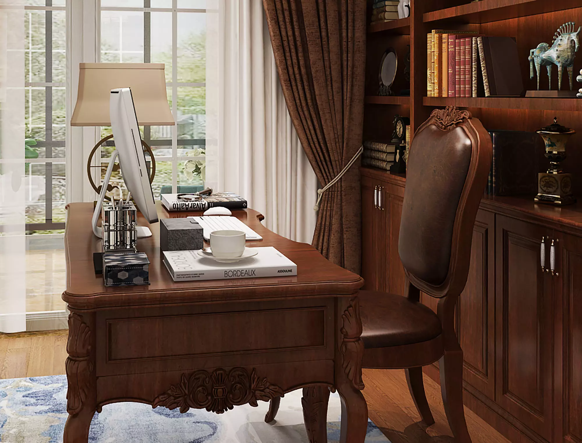 Classic Cabinet Scene Interior 3D model_1