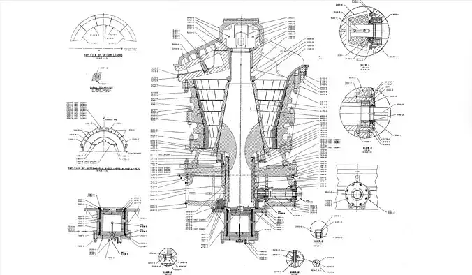 Svedala 60-109 Gyratory Crusher Assembly diagram