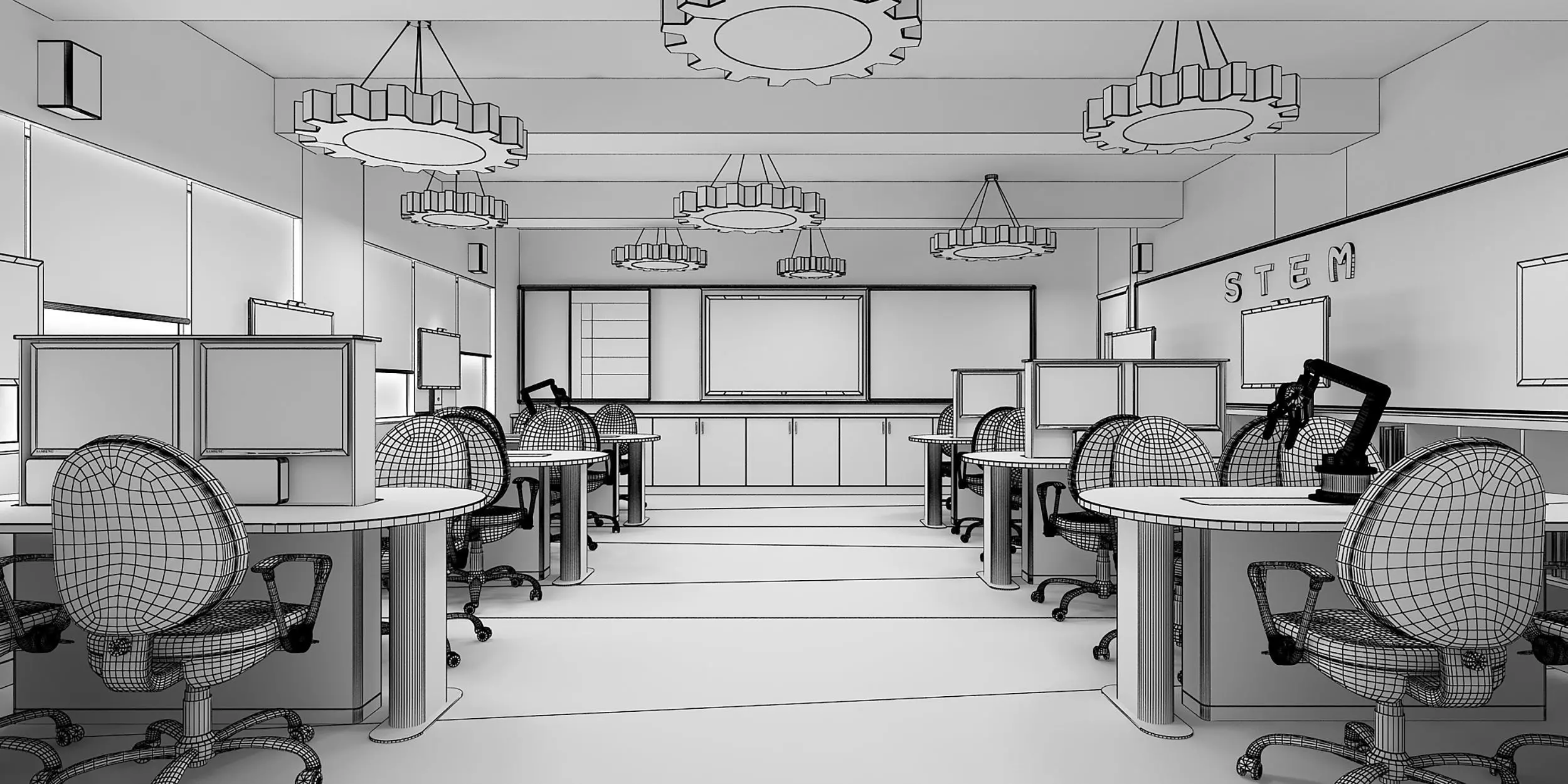 School Classroom 3D model_8