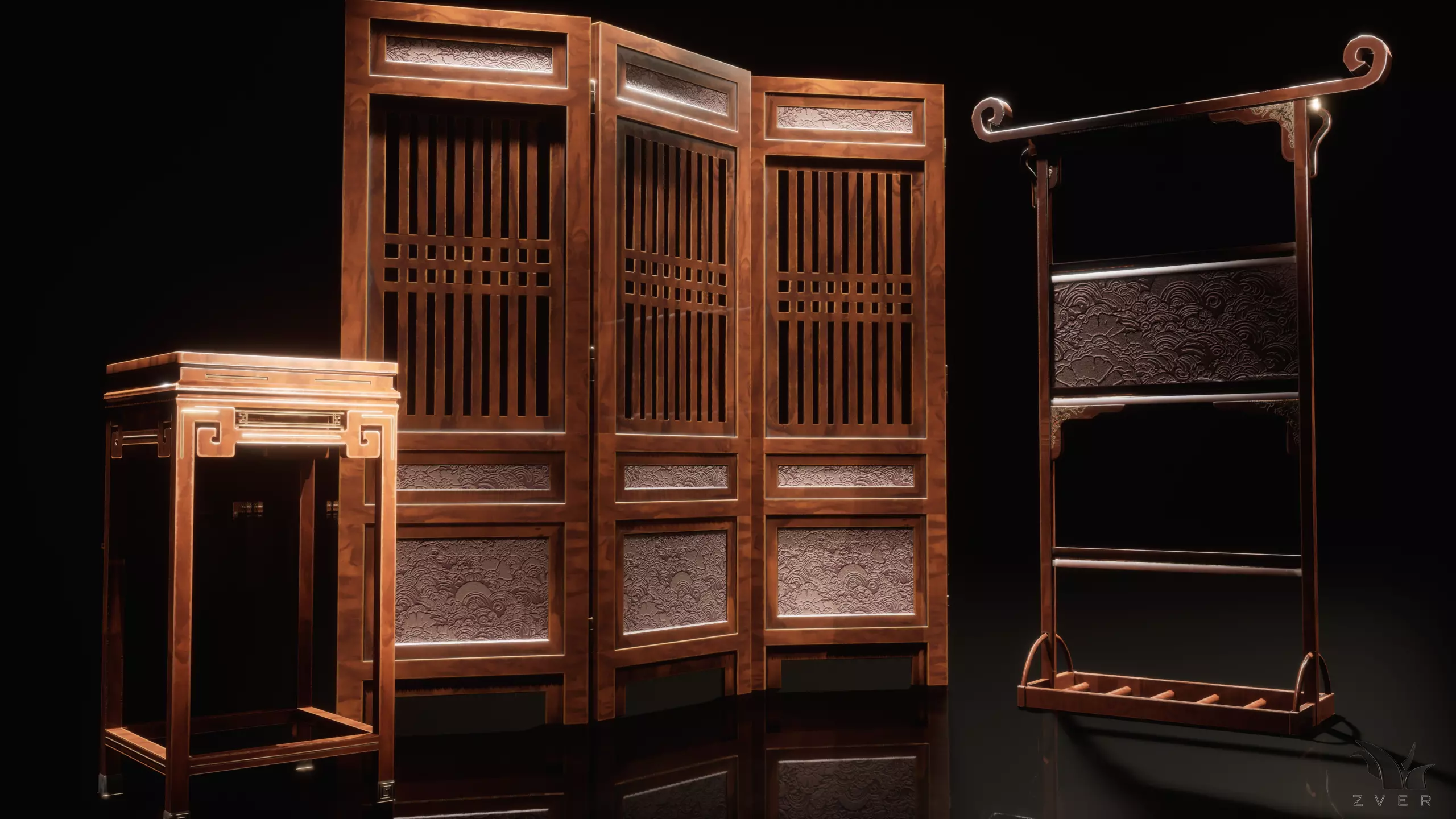 Chinese Interior Pack Vol 1 Low-poly 3D model_2