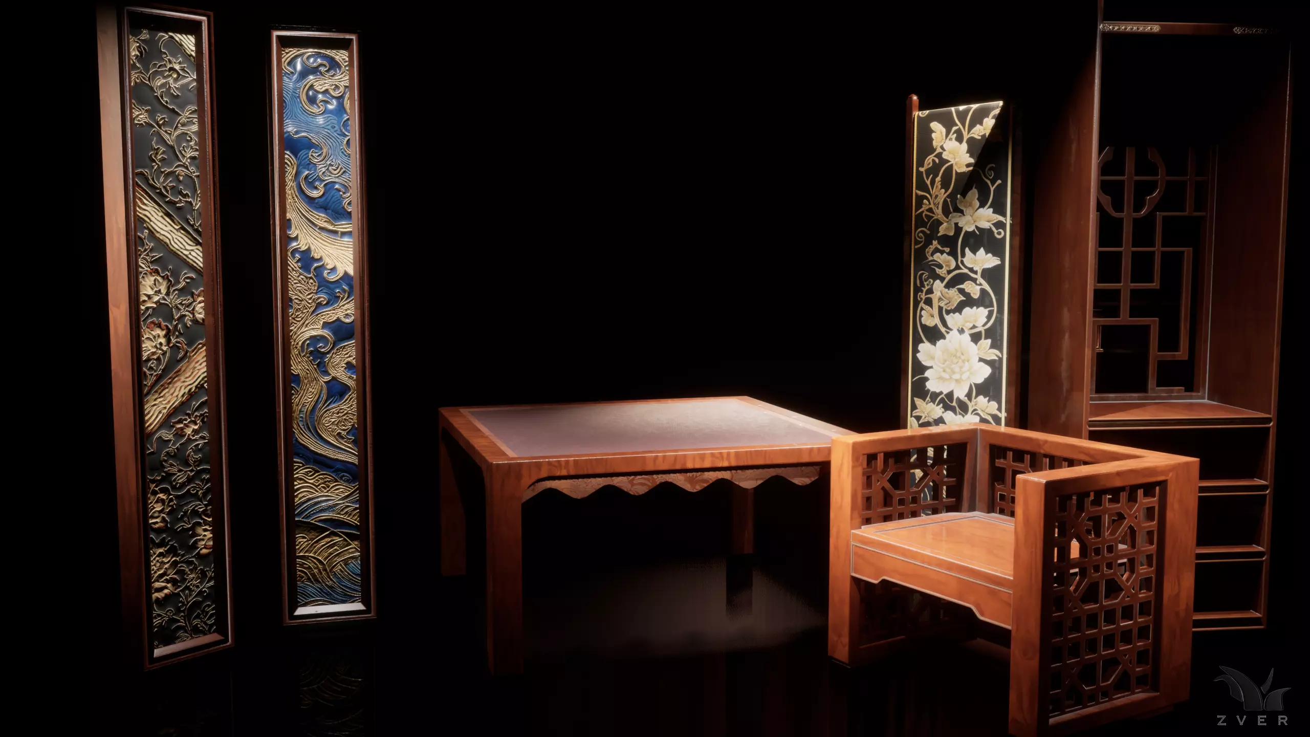 Chinese Interior Pack Vol 1 Low-poly 3D model_4