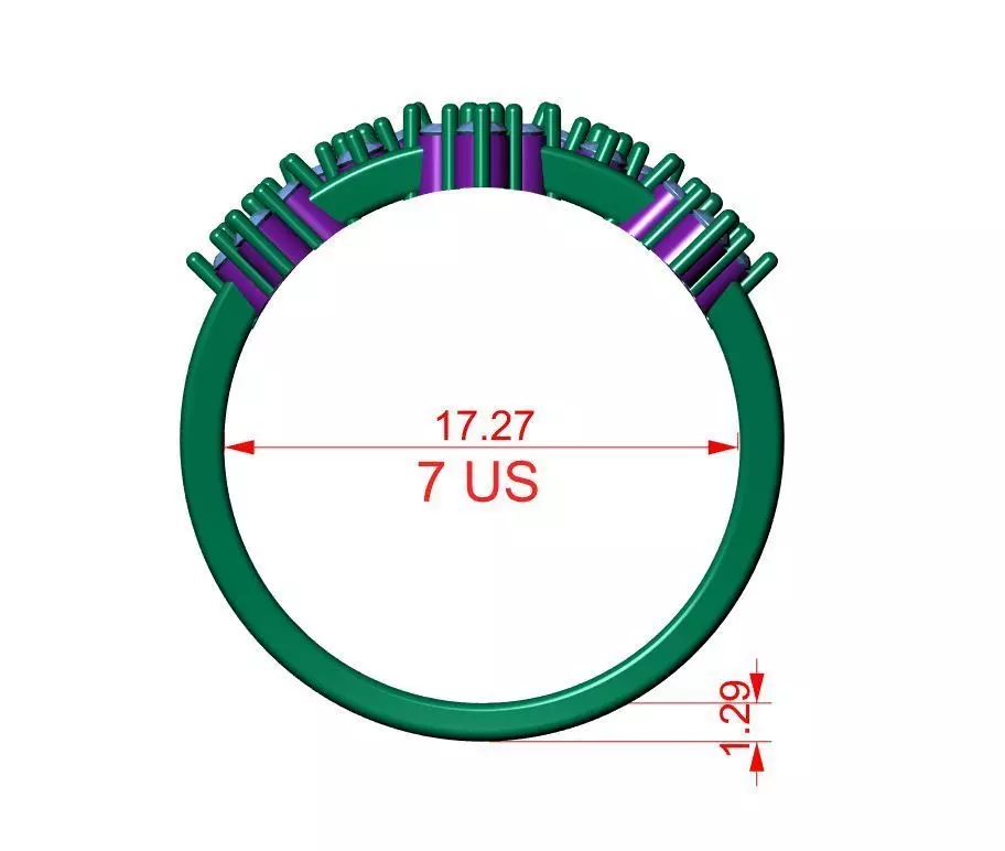 Solitaire ring 3D print model_11