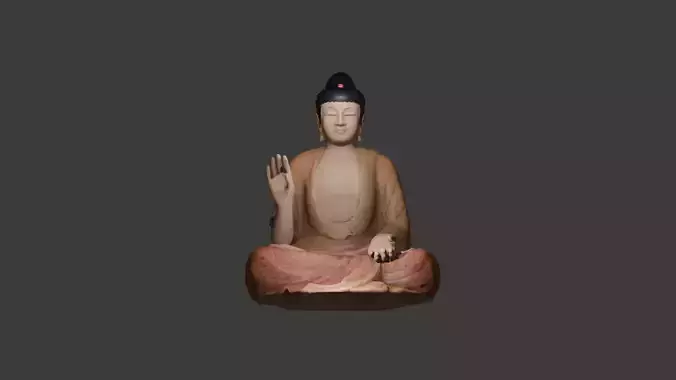 Low Poly Seated Buddha 3D Model