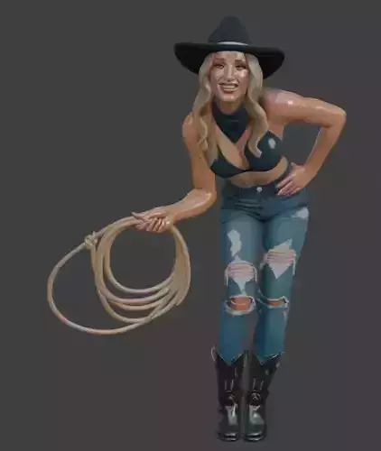 Playful Cowgirl 3D Model for 3d Printing