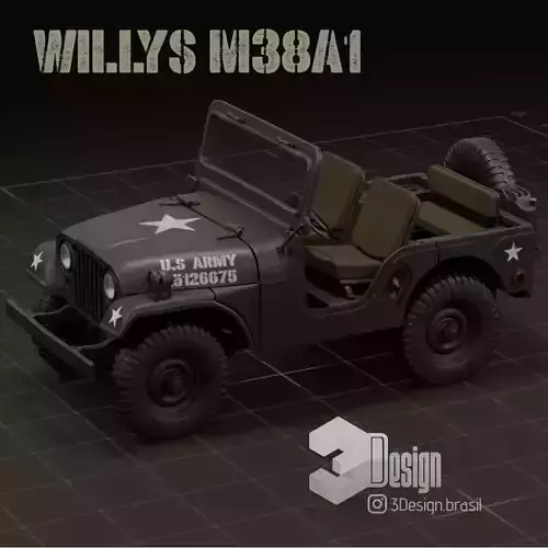 JEEP WILLYS M38A1  1-87 HO - SCALE 3D print model