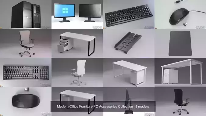 Modern Office Furniture PC Accessories Collection