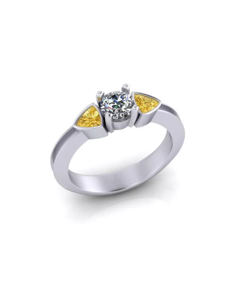 free jewelry ring triangle and round gemstone neckles Free 3D print model