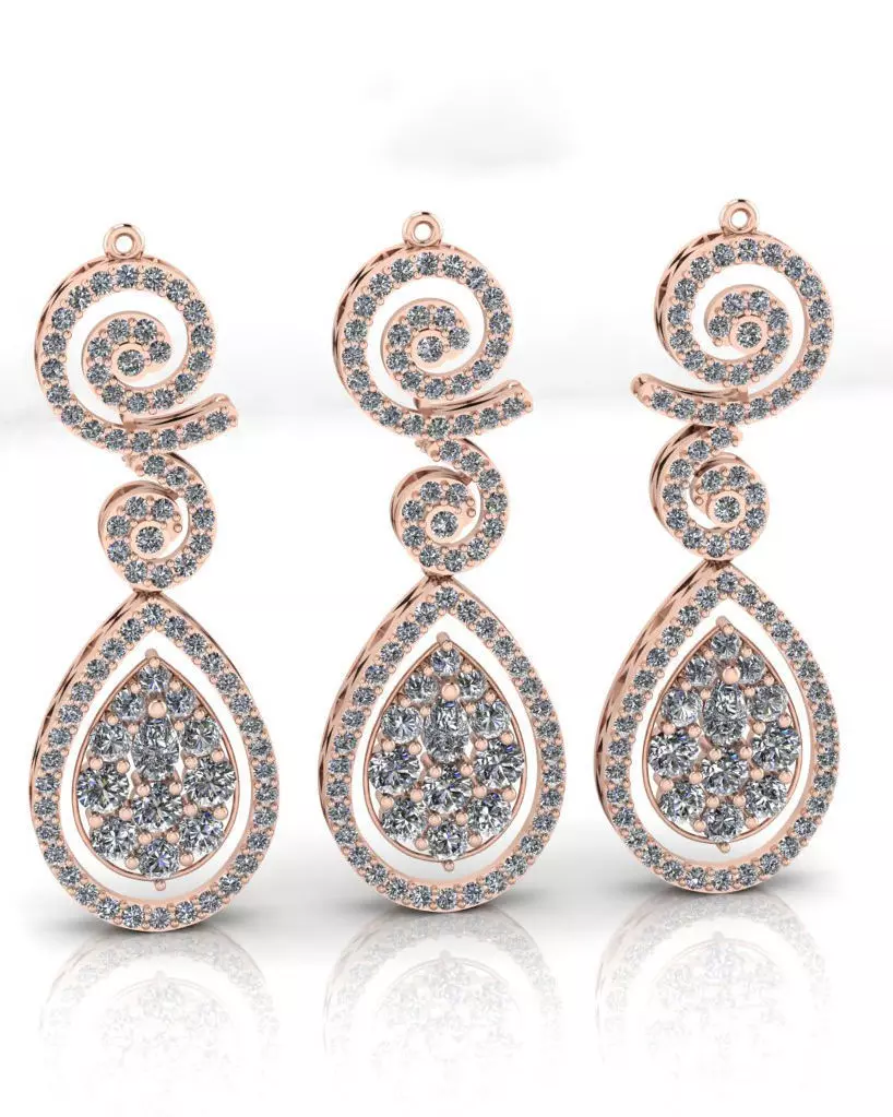 free jewelry set pear shape erring and pendat Free 3D print model