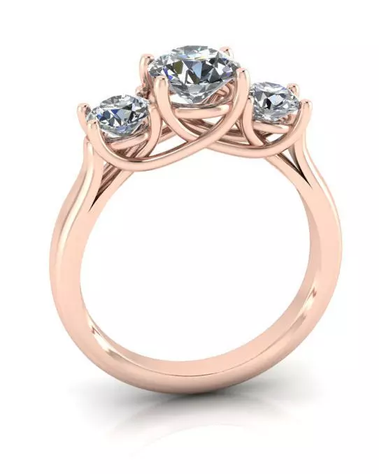 free 3 diamond engagement jewelry ring Free 3D print model