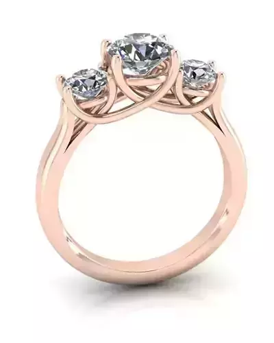 free 3 diamond engagement jewelry ring Free 3D print model
