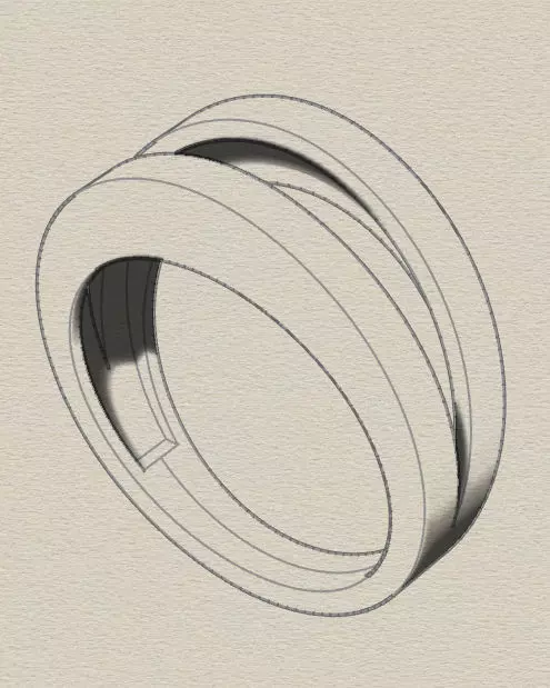 free gold ring Free 3D print model_1