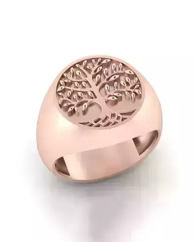 tree of life signet gold ring