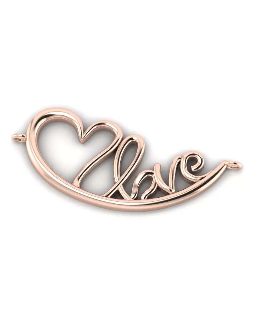 free gold love pendant Free 3D print model